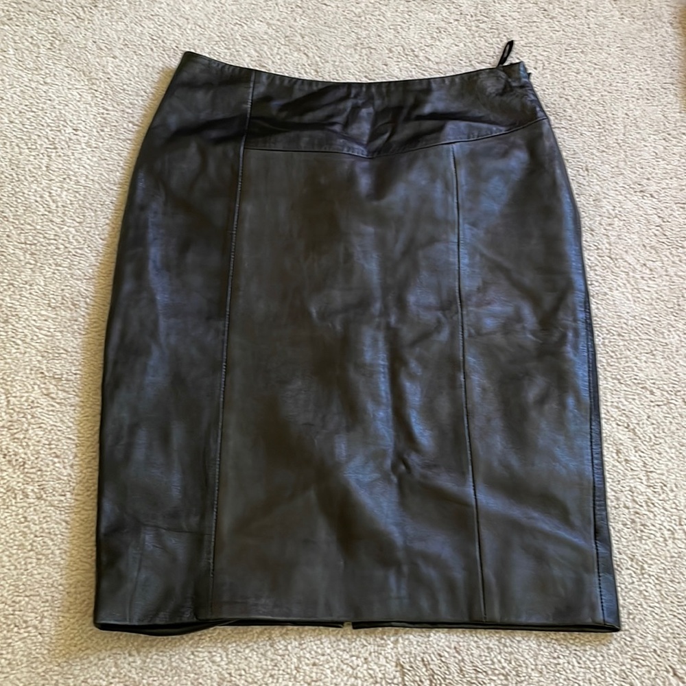 Hope Emma black leather pencil skirt 2